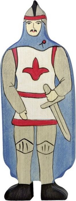 Holztiger - Dřevěný starověk, Rytíř s pláštěm modrý - obrázek 1
