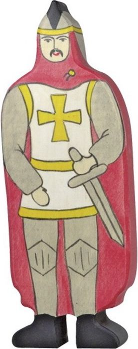 Holztiger - Dřevěný starověk, Rytíř s pláštěm červený - obrázek 1