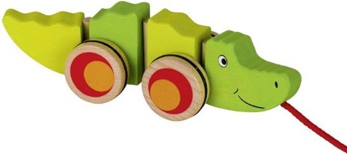 Tahací hračka - Krokodýl kmitající dřevěný (Goki) - obrázek 1