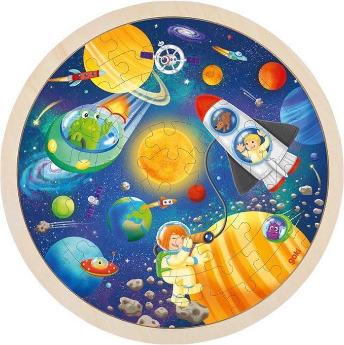 Puzzle na desce - Vesmír kruh, 57ks (Goki) - obrázek 1