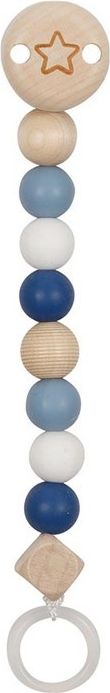 Klip na dudlík - Dřevo a silikon, Modrý (Goki) - obrázek 1