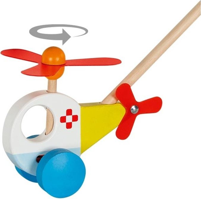 Jezdík na tyči - Helikoptéra dřevěná (Goki) - obrázek 1
