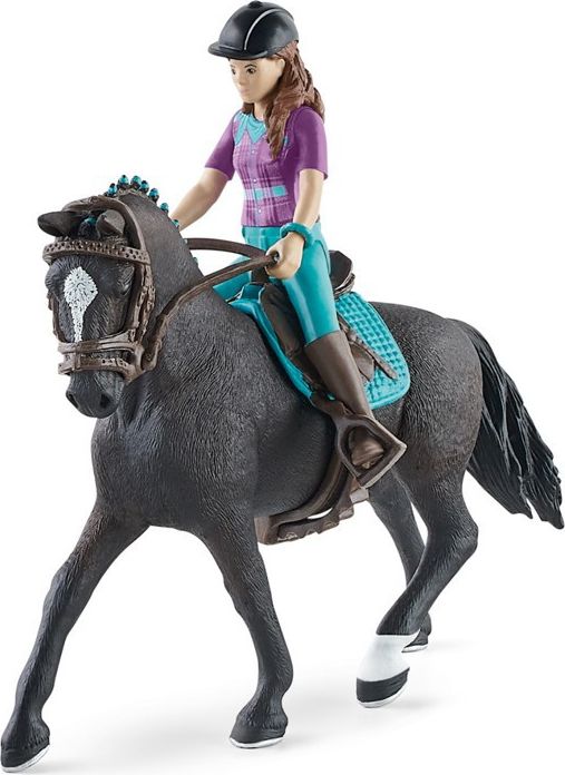 Schleich - Kůň s jezdcem, Hnědovláska Lisa s pohyblivými klouby - obrázek 1