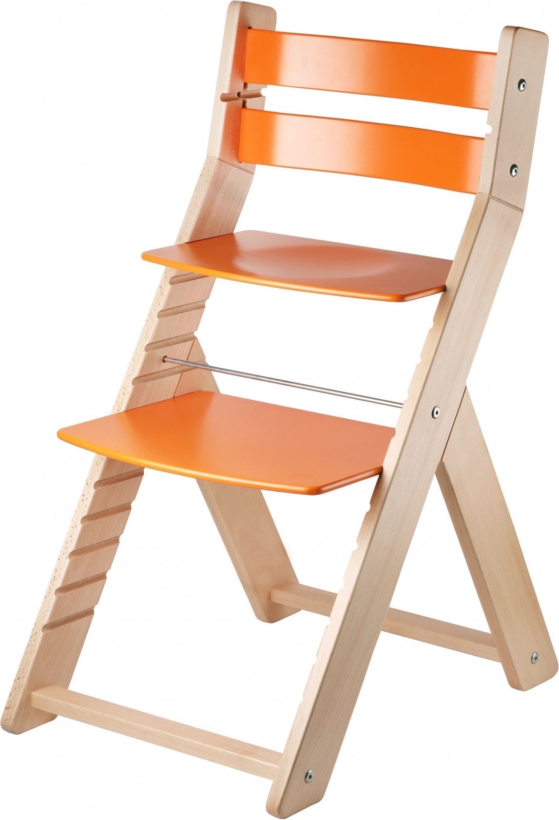 Wood Partner Rostoucí židle Sandy - natur lak / oranžová - obrázek 1