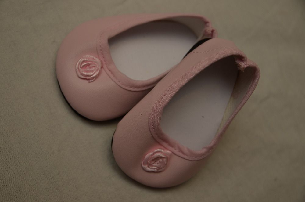 Růžové střevíčky s kytičkou na panenky 60 cm vysoké - obrázek 2