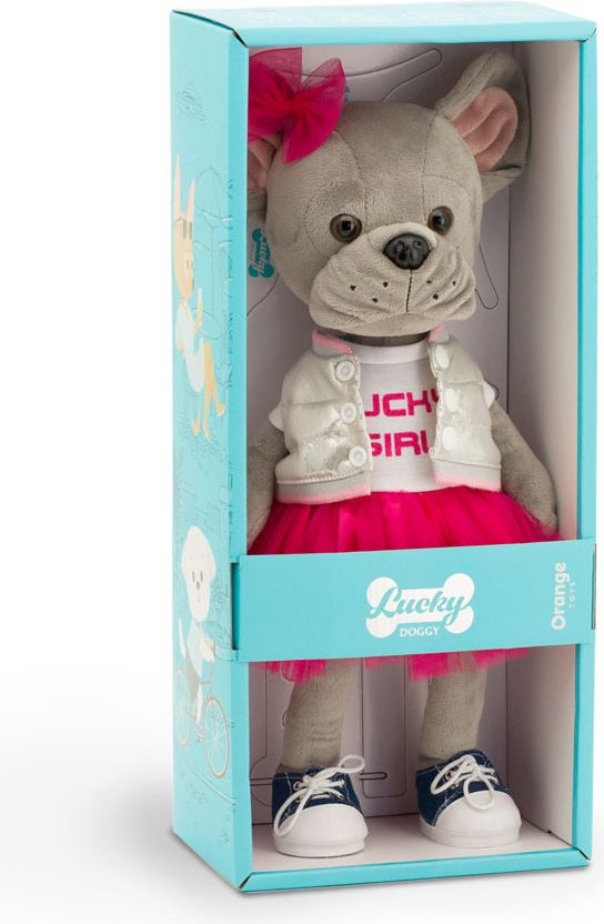 Betsy  - šedá buldočí slečna v růžové sukýnce s tělíčkem s kostřičkou od firmy ORANGE TOYS - obrázek 3