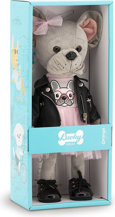Betsy  - šedá buldočí slečna v kožené bundě s tělíčkem s kostřičkou od firmy ORANGE TOYS - obrázek 2