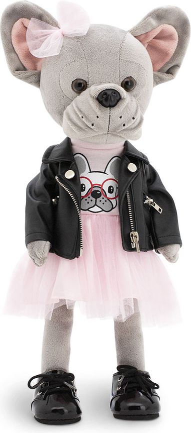 Betsy  - šedá buldočí slečna v kožené bundě s tělíčkem s kostřičkou od firmy ORANGE TOYS - obrázek 3