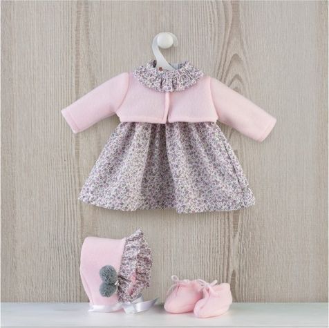 Obleček na miminko-holčičku Leu - květované šaty s růžovým bolerkem - obrázek 1