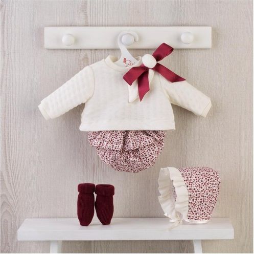 Obleček na miminko-holčičku Leu - tmavě růžovo-bílá souprava - obrázek 1