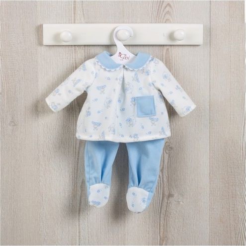 Obleček na miminko-holčičku Maríu nebo chlapečka Pablo - pyžámko -  modré kalhotky a modrobílá blůzička s medvídky - obrázek 1