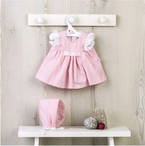 Obleček na miminko-holčičku Maríu - růžové puntíkaté šaty - obrázek 1