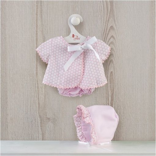 Obleček na miminko - holčičku Maríu - růžové šaty s bílými puntíky - obrázek 1