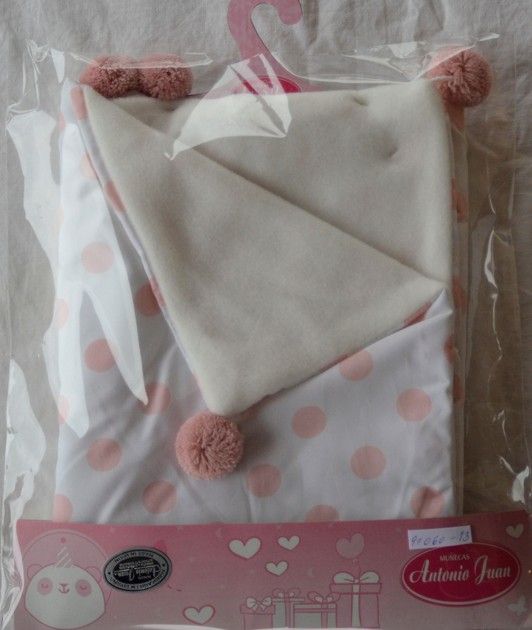 Puntíkatá dečka s bambulkami pro miminka 40-42 cm - obrázek 1