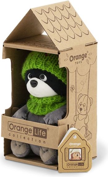 Mýval Denny v jarní zelené čepičce a nákrčníku  od firmy ORANGE TOYS - 15 cm - obrázek 2