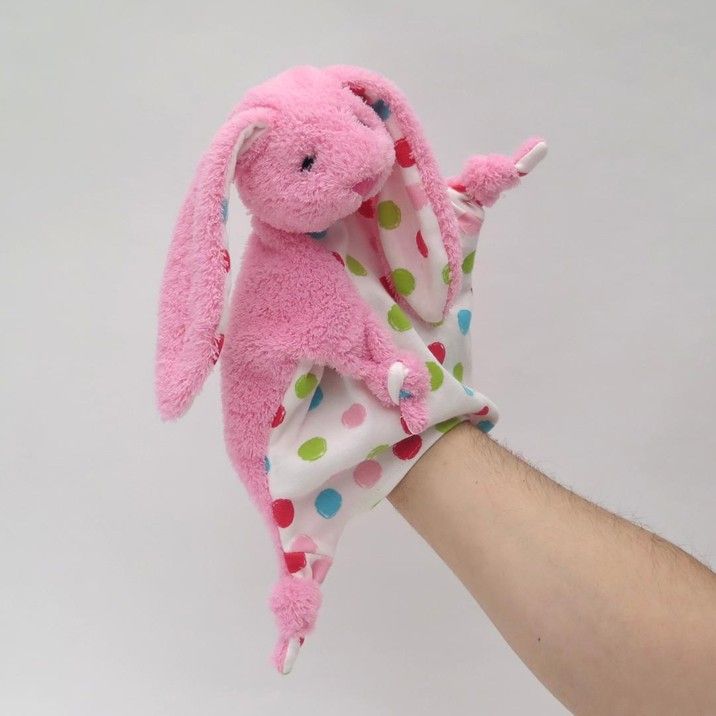 MÚ Brno textilní maňásek uzlíkový - usínáček-  23600C králík růžový - 30 cm - obrázek 3