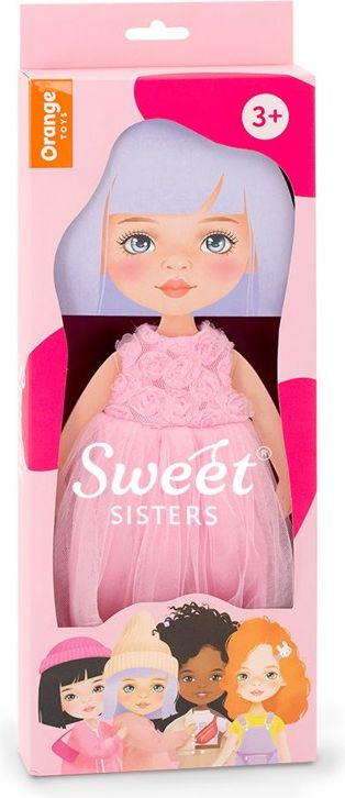 ORANGE TOYS obleček na  panenky Sweet Sisters -růžové šaty s růžičkami  S03 - obrázek 1