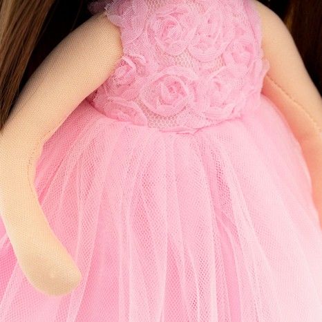ORANGE TOYS obleček na  panenky Sweet Sisters -růžové šaty s růžičkami  S03 - obrázek 4