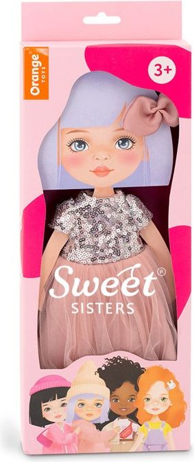 ORANGE TOYS obleček na  panenky Sweet Sisters -růžové šaty se stříbrnými flitry  S05 - obrázek 1