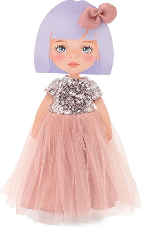 ORANGE TOYS obleček na  panenky Sweet Sisters -růžové šaty se stříbrnými flitry  S05 - obrázek 2