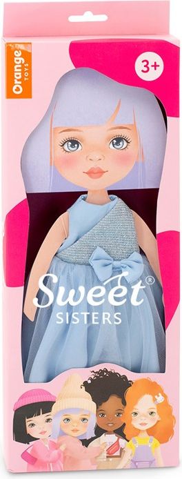 ORANGE TOYS obleček na  panenky Sweet Sisters -modré saténové šaty  S06 - obrázek 1