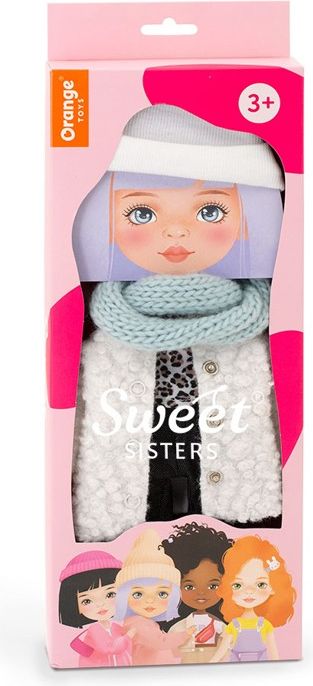 ORANGE TOYS obleček na  panenky Sweet Sisters -obleček s bílým huňatým  kabátkem   S09 - obrázek 1