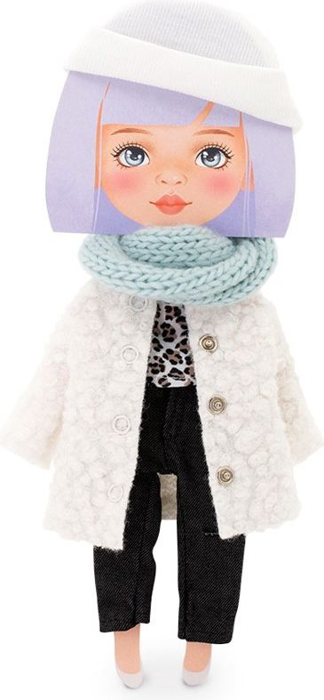 ORANGE TOYS obleček na  panenky Sweet Sisters -obleček s bílým huňatým  kabátkem   S09 - obrázek 2