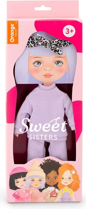 ORANGE TOYS obleček na  panenky Sweet Sisters -obleček - fialová tepláková souprava   S25 - obrázek 1