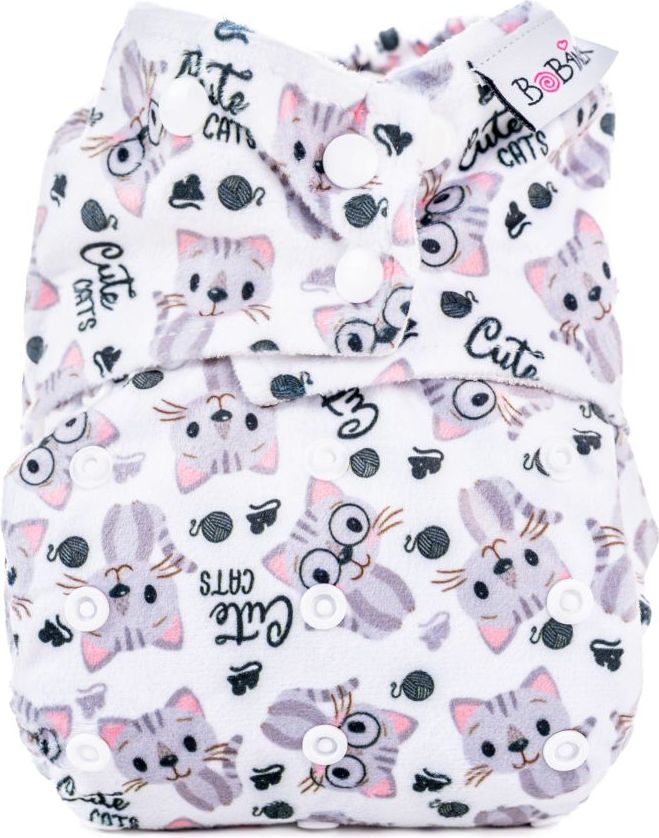 Bobánek Kapsová extra jemná AIO plenka Premium patentky - Cute cats - obrázek 1