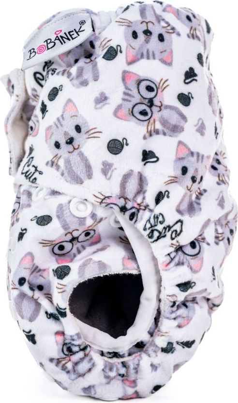 Bobánek Kapsová extra jemná AIO plenka Premium patentky - Cute cats - obrázek 2