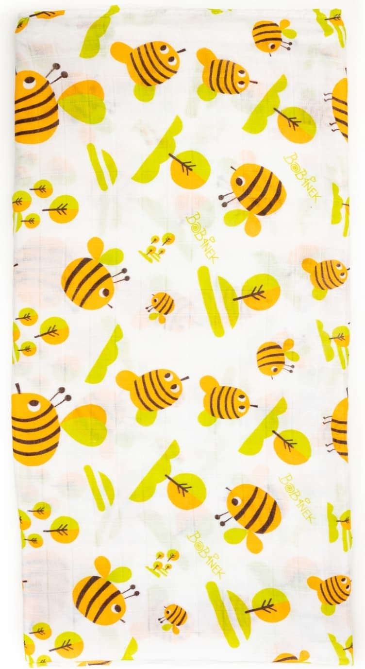 Bobánek Bambusové zavinovací pleny Duo Pack - Včelky 120 x120 cm - obrázek 2