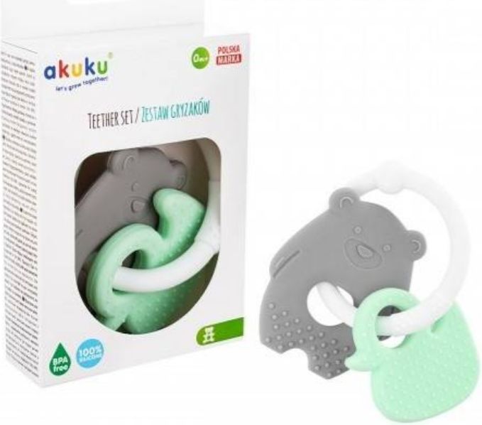 Akuku silikonové kousátko Nožička a ručička mátová zelená - obrázek 2