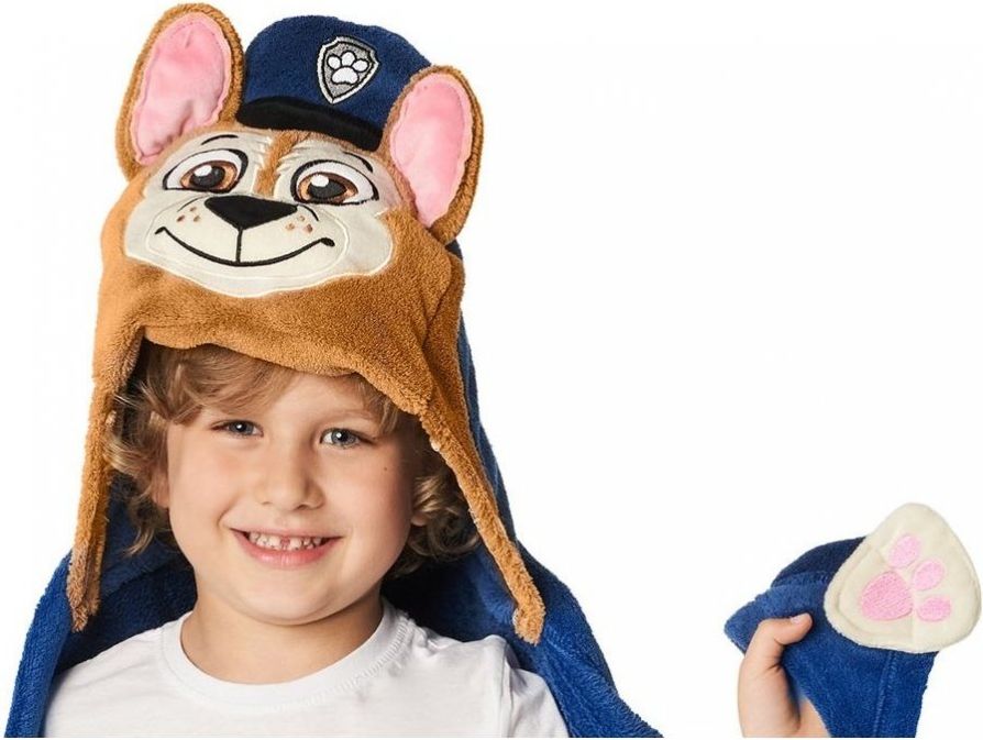 Carbotex · Dětská / chlapecká deka s kapucí Tlapková patrola - Paw Patrol - motiv Chase - Coral fleece 230 g/m² - modrá - 110 x 140 cm - obrázek 2