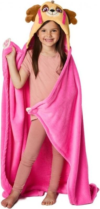 Carbotex · Dětská / dívčí deka s kapucí Tlapková patrola - Paw Patrol - motiv Skye - Coral fleece 230 g/m² - růžová - 110 x 140 cm - obrázek 1