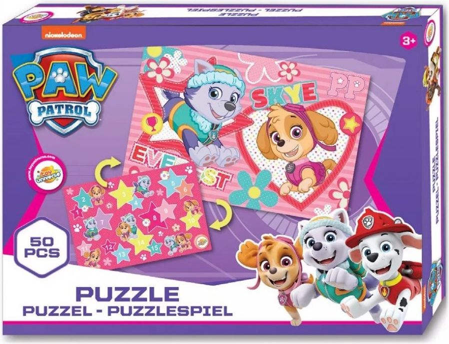 Toy Universe · Oboustranné puzzle pro holky Tlapková patrola - Everest & Skye - 50 dílků - obrázek 1