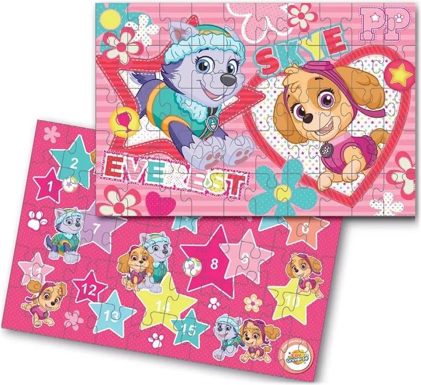Toy Universe · Oboustranné puzzle pro holky Tlapková patrola - Everest & Skye - 50 dílků - obrázek 2