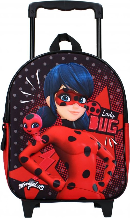 Vadobag · Dětský / dívčí cestovní 3D batoh na kolečkách Kouzelná beruška a Kwami Tikki - Miraculous Ladybug - obrázek 2