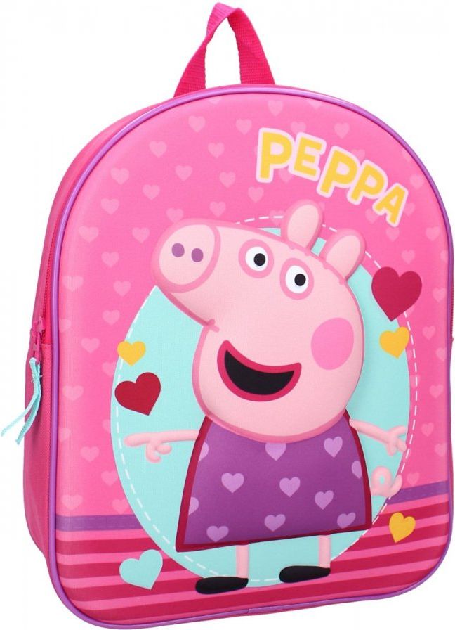 Vadobag · Dětský / dívčí 3D batoh Prasátko Peppa se srdíčky - obrázek 1