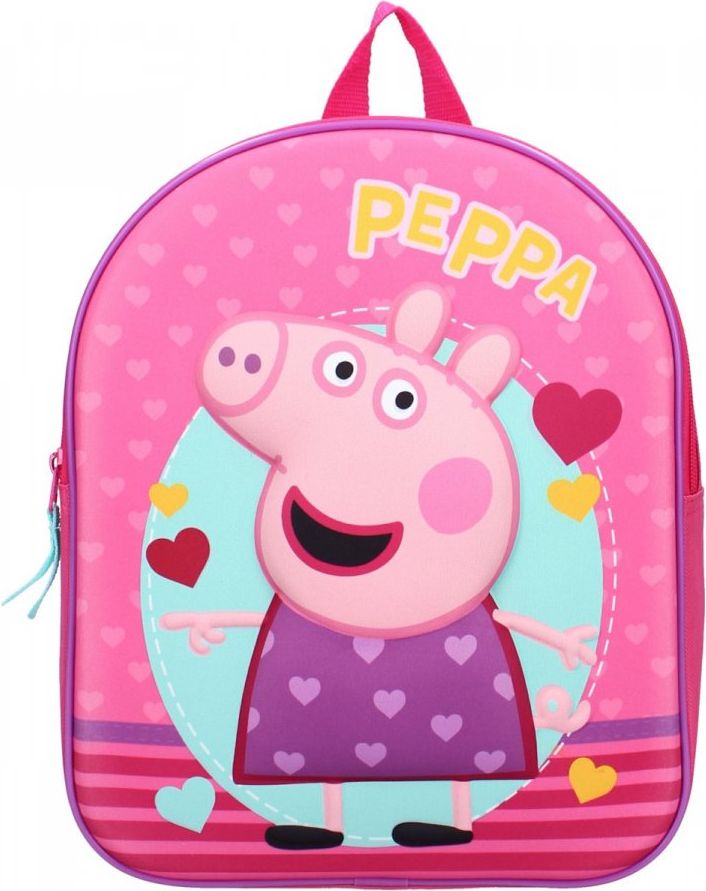 Vadobag · Dětský / dívčí 3D batoh Prasátko Peppa se srdíčky - obrázek 2