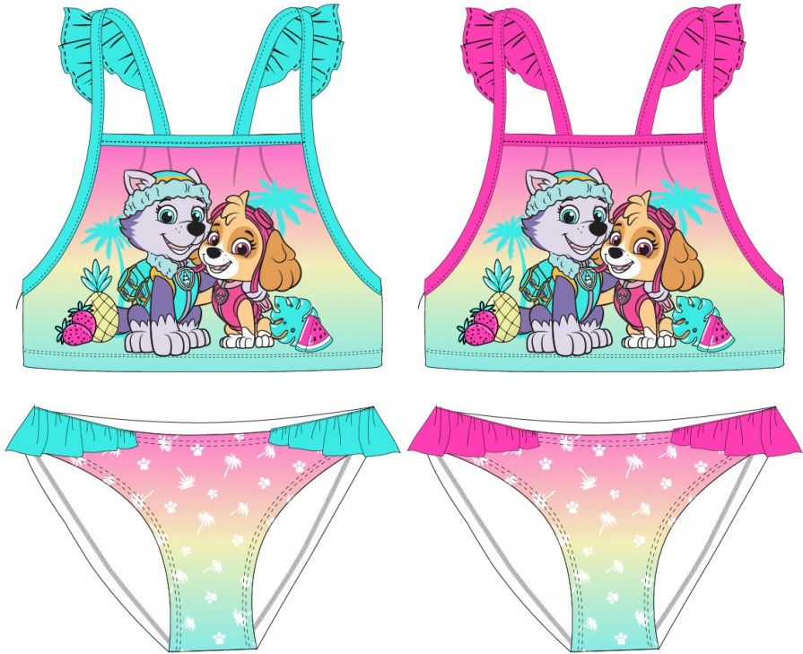 E plus M · Dětské / dívčí dvoudílné plavky Tlapková patrola - Paw Patrol - motiv Skye a Everest 98 / 104 Růžová - obrázek 2