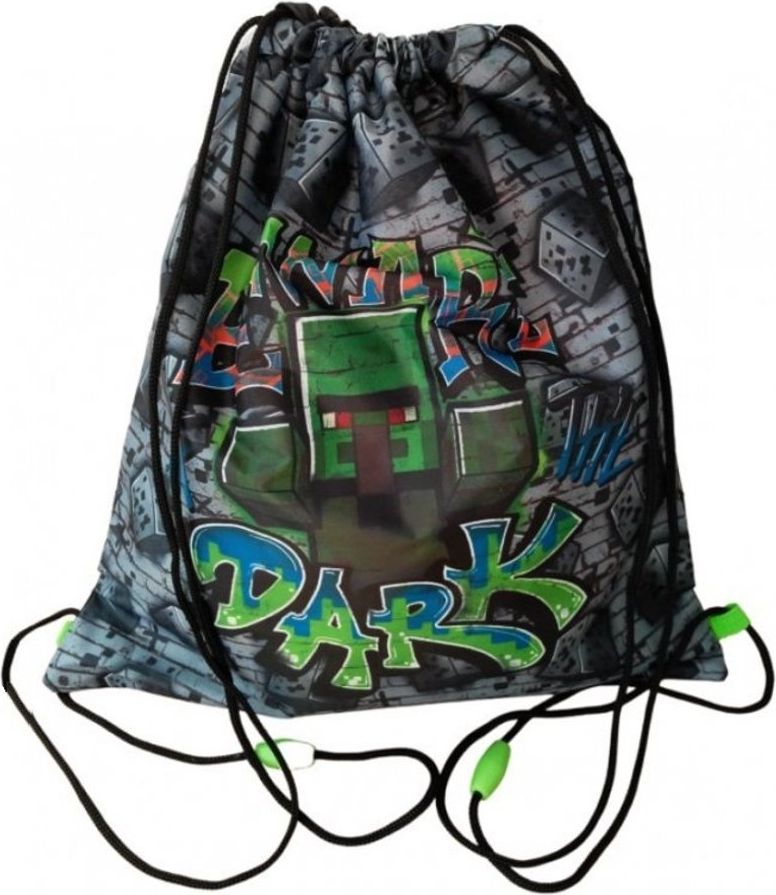 Fashion.uk · Sáček na přezůvky / vak na záda Minecraft - motiv Beware of The Dark - 32 x 37 cm - obrázek 2