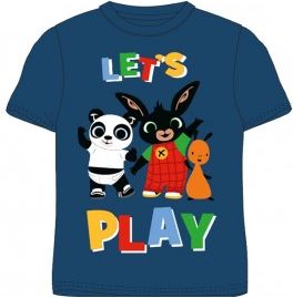 E plus M - Chlapecké bavlněné tričko s krátkým rukávem Zajíček Bing, Flop a Pando - modré 104 - obrázek 1