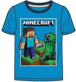 MOJANG official product - Chlapecké bavlněné tričko s krátkým rukávem Minecraft - Creeper a Steve / 100% bavlna 116 - obrázek 1