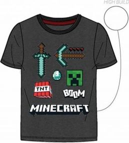 MOJANG official product - Chlapecké / dětské tričko s krátkým rukávem Minecraft TNT - tm. šedé 116 - obrázek 1
