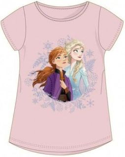 Setino - Dívčí bavlněné tričko s krátkým rukávem Ledové království - Frozen II - růžové 116 - obrázek 1