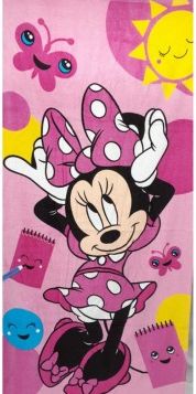Setino - Dívčí plážová osuška Minnie Mouse - Disney 100% bavlna / 70 x 140 cm - obrázek 1