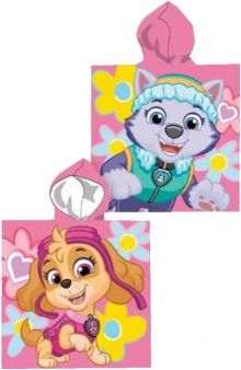 Setino - Dívčí bavlněné pončo osuška s kapucí Tlapková patrola Paw Patrol - Skye / 55 x 110 cm - obrázek 2