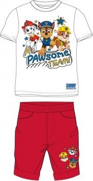 E plus M - Chlapecký bavlněný letní set ( šortky a tričko ) Tlapková patrola / Paw Patrol - bílý 98 - obrázek 1