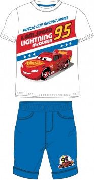 E plus M - Chlapecký bavlněný letní set (tričko + šortky) Auta - Cars - blesk McQueen - bílý 98 - obrázek 1