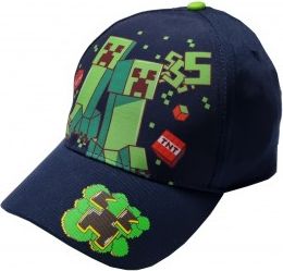 Fashion UK - Dětská čepice kšiltovka Minecraft TNT Creeper- tmavě modrá 52 - obrázek 1